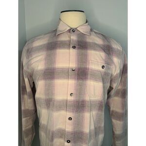 Tommy Bahama Shirt Mens Medium Pink Plaid Coastline Cord Button Long Sleeve Soft